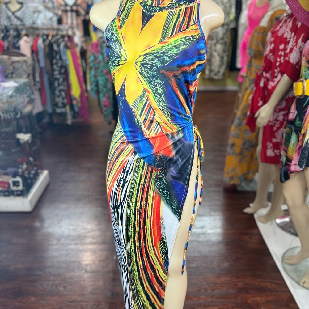 Multi colored swim suit coverup
